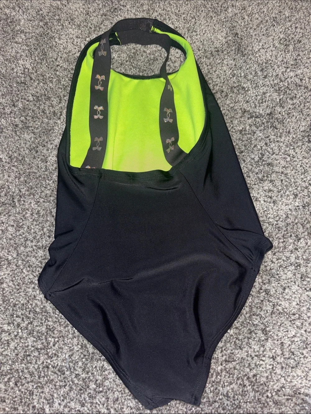 Under Armour Black One-Piece Swimsuit with Neon Yellow Trim